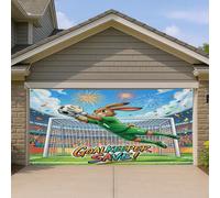 1,8 x 4 m 2026 saison de football lapin lapin porte de garage couverture couverture couverture de porte de garage match animal gardien de but sauver impression art mural décoration intérieure ou