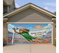 1,8 x 4 m 2026 saison de football Lion porte de garage couverture couverture couverture de porte de garage Match animaux sauvages gardien de but imprimé sauver impression art mural décoration