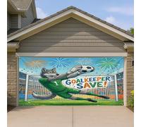 1,8 x 4 m 2026 saison de football loup couverture de porte de garage couverture couverture de porte de garage Match animal sauvage gardien de but sauver impression art mural décoration intérieure ou