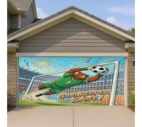 1,8 x 4 m 2026 saison de football ours couverture de porte de garage couverture couverture de porte de garage Match animaux sauvages gardien de but imprimé sauver impression art mural décoration