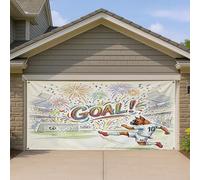 1,8 x 4 m 2026 Soccer Boxer Dog Garage Porte Bannière Couverture Couverture Couverture Match Day Puppy Shoot Goal Art Mural Décoration Intérieur Extérieur Photographie Sport Photo Fond À Suspendre