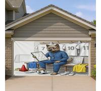 1,8 x 4 m 2026 Soccer Cairn Terrier Dog Garage Door Cover, Ready for Match Puppy Coach Bath Décoration murale d'intérieur ou d'extérieur pour photographie de sport