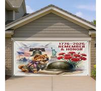 1,8 x 4 m 250e anniversaire chow chow dog garage porte bannière couverture couverture 4 juillet jour commémoratif bain intérieur extérieur mur art décalcomanie décoration patriotique photographie fond