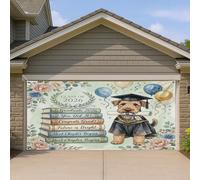 1,8 x 4 m Airedale Terrier Dog Congrats Grad Couverture de porte de garage Couverture de porte de garage livre de remise de diplôme Intérieur Extérieur Art Decal Decor Photo de e 2026 Fond à