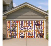 1,8 x 4 m Amusant Halloween Chien Schnauzer Chien Garage Porte Bannière Couverture Mignon Style Effrayant Bain Intérieur Extérieur Art Mural Décor Vacances Photographie Fond Photo À Suspendre
