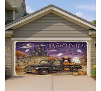 1,8 x 4 m amusant Halloween Labradoodle Dog Garage Porte Bannière Couverture Couverture effrayante Maison hantée Camion Décoration murale Art Decal Decor Photographie Effrayant Photo Fond Suspendu