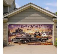 1,8 x 4 m amusant Halloween Schnauzer Chien Garage Porte Bannière Couverture Couverture Spooky Maison hantée Camion Décoration murale Art Decal Decor Photographie Effrayant Photo Fond Suspendu