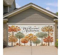 1,8 x 4 m aquarelle arbre d'automne porte de garage couverture couverture couverture automne nature érable forêt porche intérieur extérieur art décalcomanie décoration paysage photographie fond photo