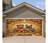 1,8 x 4 m - Bannière de porte de garage - Motif chien cairn terrier d'automne - Décoration murale d'intérieur ou d'extérieur - Décoration murale à suspendre pour photographie