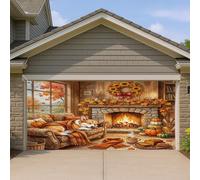 1,8 x 4 m Corgi Automne Chien Garage Porte Bannière Couverture Couverture Automne Moisson Cheminée Feu de Camp, Décoration Murale Intérieur Extérieur Décoration de Ferme Photographie Fond Photo À