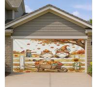 1,8 x 4 m - Couverture de porte de garage - Motif chat persan d'automne - Décoration murale d'intérieur et d'extérieur - Épouvantail - Photographie - Fond photo à suspendre