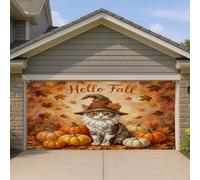 1,8 x 4 m - Décoration murale d'intérieur et d'extérieur - Motif de nain de chat - Motif feuille d'érable - Pour intérieur et extérieur - Décoration murale à suspendre pour photographie