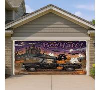 1,8 x 4 m Fun Halloween Bombay Cat Garage Porte Bannière Couverture Spooky Maison hantée Camion Décoration murale Intérieur Extérieur Photo Fond Photo à Suspendre