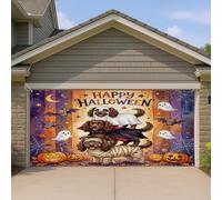 1,8 x 4 m Fun Halloween Boykin Spaniel Dog Garage Door Banner Cover Scary Puppy Ghost Bath Intérieur Extérieur Wall Art Decal Decoration Horreur Citrouille Photographie Fond Photo Suspendu