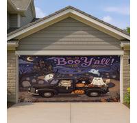 1,8 x 4 m Fun Halloween chat persan porte de garage couverture couverture effrayante maison hantée camion décoration murale art décalcomanie décoration murale effrayant photographie fond photo à