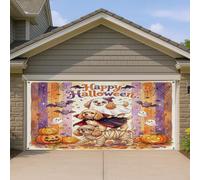 1,8 x 4 m Fun Halloween Cocker Spaniel Dog Garage Door Banner Cover Scary Puppy Ghost Bath Intérieur Extérieur Wall Art Decal Decoration Horreur Citrouille Photographie Fond Photo Suspendu