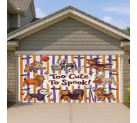 1,8 x 4 m Fun Halloween effrayant chien Lakeland Terrier couverture de porte de garage style mignon effrayant bain intérieur extérieur art décalcomanie décoration vacances photographie fond photo à