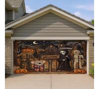 1,8 x 4 m Fun Halloween effrayant Koala Couverture de porte de garage Horreur Maison hantée Bain Art Mural Décoration murale Château effrayant Photographie Fond Photo à suspendre