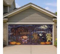 1,8 x 4 m Fun Halloween effrayant singe porte de garage couverture couverture horreur maison hantée salle de bain art mural décoration murale château effrayant photographie fond photo à suspendre