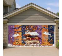 1,8 x 4 m Fun Halloween Rhodesian Ridgeback Dog Garage Door Banner Cover Scary Puppy Ghost Bath Intérieur Extérieur Wall Art Decal Decoration Horreur Citrouille Photographie Fond Photo Suspendu