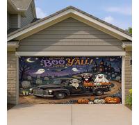 1,8 x 4 m Fun Halloween Weimaraner Dog Garage Door Banner Cover Spooky Hanted House Truck Pattern Indoor Outdoor Wall Art Decal Decor Scary Photography Photo Background Hanging