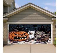 1,8 x 4 m Halloween horreur citrouille chien cairn terrier couverture couverture porte garage maison hantée décoration murale intérieur extérieur décalcomanie décoration effrayante photographie fond