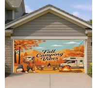 1,8 x 4 m, labrador retriever, bannière de porte de garage, forêt d'automne, camping-car, camping, bain, décoration murale, tente, feu de camp, photographie de fond à suspendre