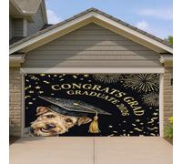 1,8 x 4 m Lakeland Terrier Dog Congrats Grad Couverture de porte de garage Couverture Couverture de porte de garage Chiot Diplôme Porche Intérieur Extérieur Art Mural Art Decal Decor Class of 2026