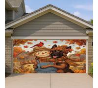 1,8 x 4 m - Motif chien malinois belge d'automne - Bannière de porte de garage - Épouvantail de ferme d'automne - Décoration murale d'intérieur et d'extérieur - Décoration murale amusante à suspendre