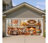 1,8 x 4 m, motif chien Saluki d'automne pour porte de garage, cheminée, feu de camp, décoration murale d'intérieur et d'extérieur, décoration murale à suspendre pour photographie de ferme