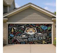 1,8 x 4 m Rough Collie Dog Congrats Grad Bannière Couverture de Porte de Garage Imprimé Chiot Graduation Intérieur Extérieur Art Décalcomanie Décoration Murale e 2026 Photographie Fond À