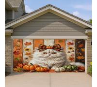1,8 x 4 m rustique automne chat persan porte de garage couverture automne ferme bois bain intérieur extérieur art décalcomanie décoration cool photographie fond photo à suspendre