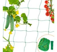 1.8 x 5 m Filet à Ramer pour Plantes, Filet a Ramer avec 50 Attaches Vertes, Filets pour Jardin potageret Durable pour Plantes grimpantes, pour concombres, tomates, Légumes