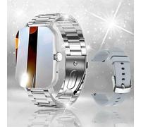 1.83 Pouces Écran Montre Intelligente Hommes Femmes Cadeau Plein Écran Tactile Numérique Sport Fitness Piste Montres Bt Appel Smartwatch Montre-Bracelet.Grey Steel.