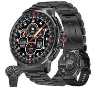 1,85" AMOLED Montre Connectée Homme avec Appel Bluetooth 5,2/Numérotation, Smartwatch Compatible Samsung Huawei Xiaomi Android iOS Podometre GPS Partagé Montre 123 Sports (Noir)