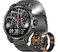 1,85"" Amoled Montre Connectée Homme Avec Appel Bluetooth 5,2, Smartwatch Compatible Samsung Huawei Xiaomi Android Ios Podometre Gps Partagé Montre 123 Sports Cardiofrequencemetre (Noir)