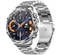 1,85" AMOLED Montre Connectée Homme avec Appel Bluetooth 5,2, Smartwatch Compatible Samsung Huawei Xiaomi Android iOS Podometre GPS Partagé Montre 123 Sports Cardiofrequencemetre (Argenté)