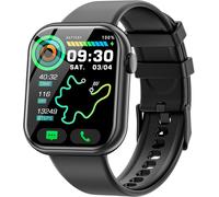 1.85 Inch Smartwatch With Pedometer, Sleep Monitor, 140+ Sports, Smart Bracelet For Android Ios Black