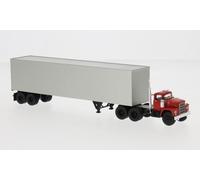 Semi-remorque tôlé, Dodge LCF, CT 900, rouge, 1960 - BREKINA 86305- HO 1/87