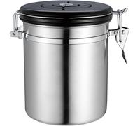 1.8L bocal de conservation du café en acier inoxydable étanche à l'air / récipient / pot / bac, récipient à café étanche à l'air, argenté