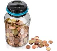 1.8L Tirelire numérique,compteur automatique de pièces de monnaie avec écran LCD et grande capacité pour enfants et adultes