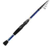 1.8m 2.1m .4m Canne à pêche télescopique ultralégère coulée en Fiber de Carbone(Blue Spinning Rod,2.1 Meter)