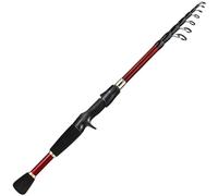 1.8m 2.1m .4m Canne à pêche télescopique ultralégère coulée en Fiber de Carbone(Red Casting Rod,2.1 Meter)