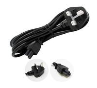 1.8M C5 Clover Leaf To UK 3 Pin Mains Power Lead Cable - Noir