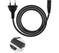 1.8M Power Cable C7 Game Console 2 Pin EU Plug Portable 8 Plug Bipolar Cord for Printer Laptop HP Envy PS5 PS4 PS3 Xbox Series DVD PC Monitor TV Black