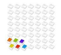 1.8ml Watercolor Half Pan 50 PCS White Plastic Empty Half Pans for Watercolour Paint Gouache Plastic Artists Palette