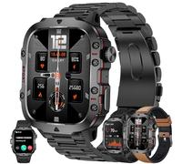 1,96" AMOLED Montre Connectée Homme avec Appel Bluetooth 5,2/Numérotation, Smartwatch Compatible Samsung Huawei Xiaomi Android iOS Podometre GPS Partagé Montre 123 Sports Cardiofrequencemetre (Marron)