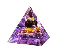 1, 96" Grands Orgone Cristal Pyramide Cristal Chakra Méditation Améthyste Reiki Pyramide Santé Pyramide Cristaux Énergie Pyramide d'Améthyste Claire Ornement Pour La Divination Et La Méditation