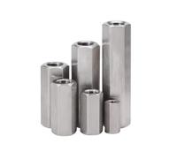 1 à 10 pièces m2 m2,5 M3 M4 M5 M6 M8 M10 M12 304 entretoise hexagonale en acier inoxydable accouplement à tige longue écrou hexagonal écrou hexagonal haute résistance(Length 20mm,M3 10PCS)