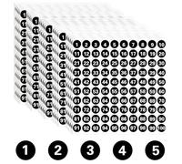 1 À 100 Autocollants Ronds Numérotés,25 Feuilles Numero Autocollant Chiffre,Gommettes Autocollantes Numérotées,Number Stickers,Scolaires Et Le Bureau Fournitures Pour Tri,Rangement,Classement,Noir